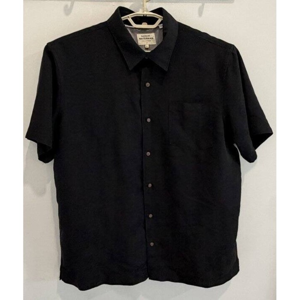 Quiksilver Waterman Collection Black on Black Print Short Sleeve Comfort Fit XL